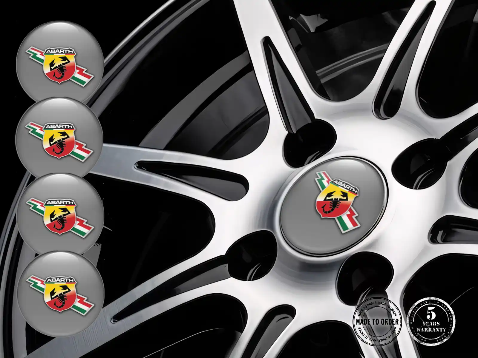 Fiat Abarth Calcomanías de Aro Edición Emblemas Estilo de Silicona